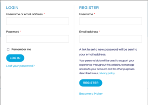 Login and Registration Options on 3DGigs