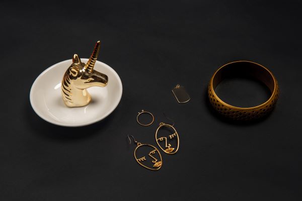 3D-printed custom jewelry piece with intricate details.